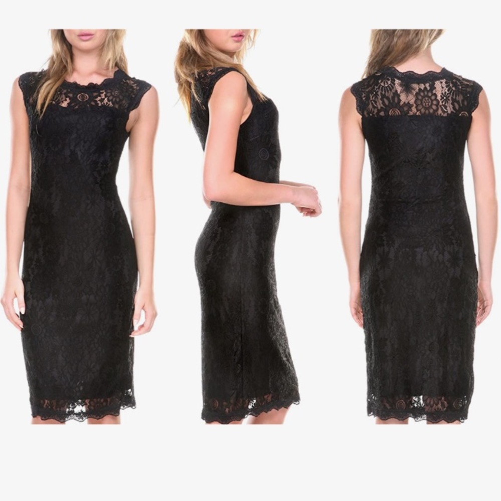 Womens Sleeveless Lace Dress